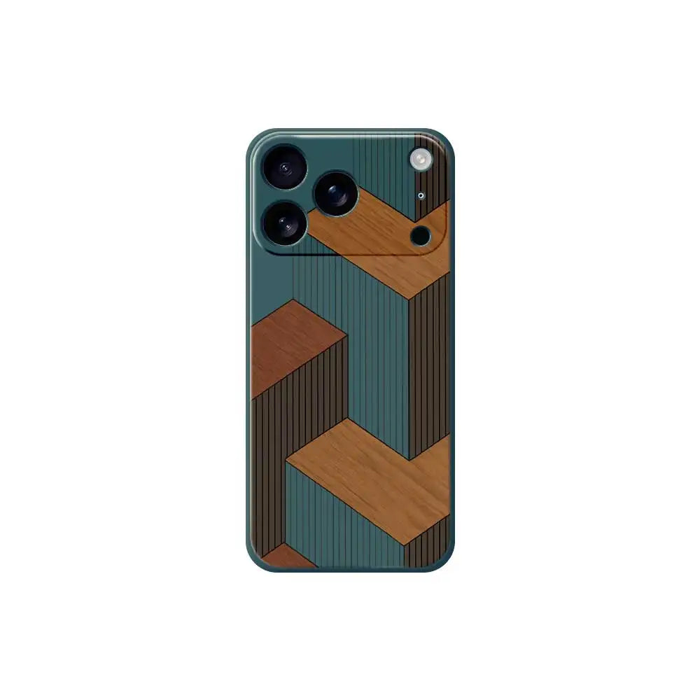 Geometric Wooden Phone Case voor iPhone