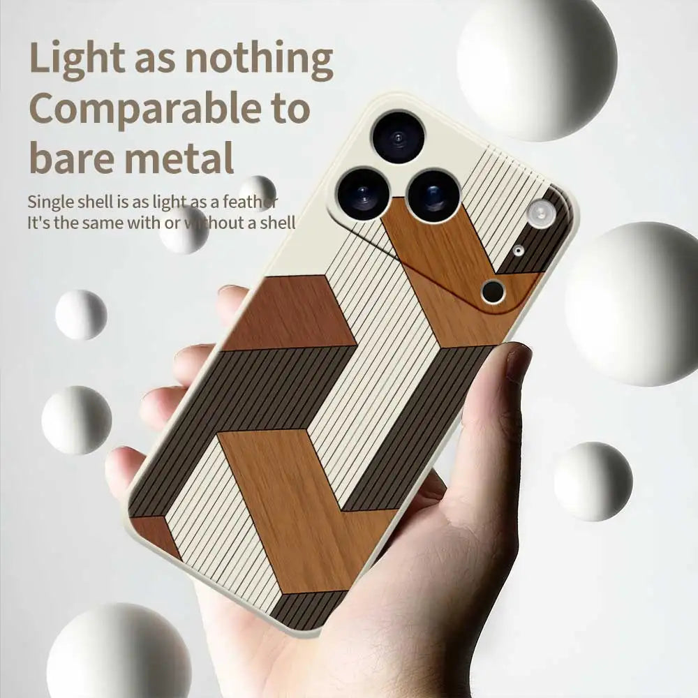 Geometrische Handyhülle aus Holz für das iPhone