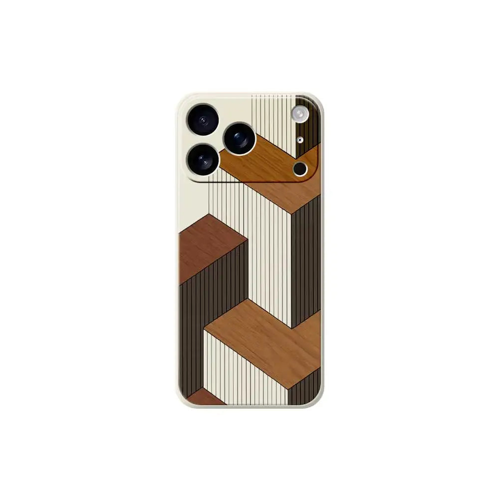 Geometrische Handyhülle aus Holz für das iPhone