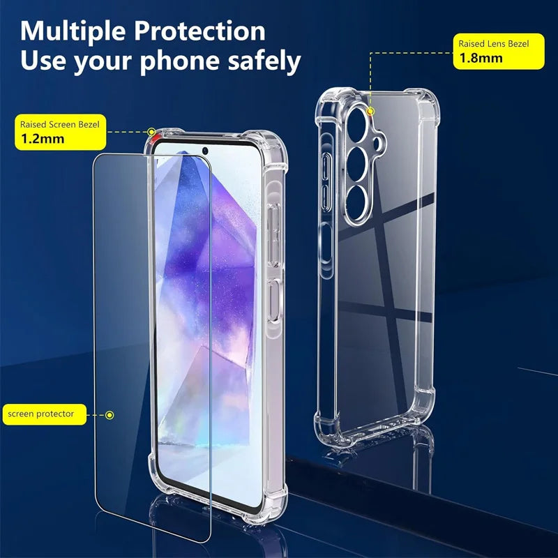 Silikonhülle mit Displayschutzfolie für die Samsung Galaxy A-Serie