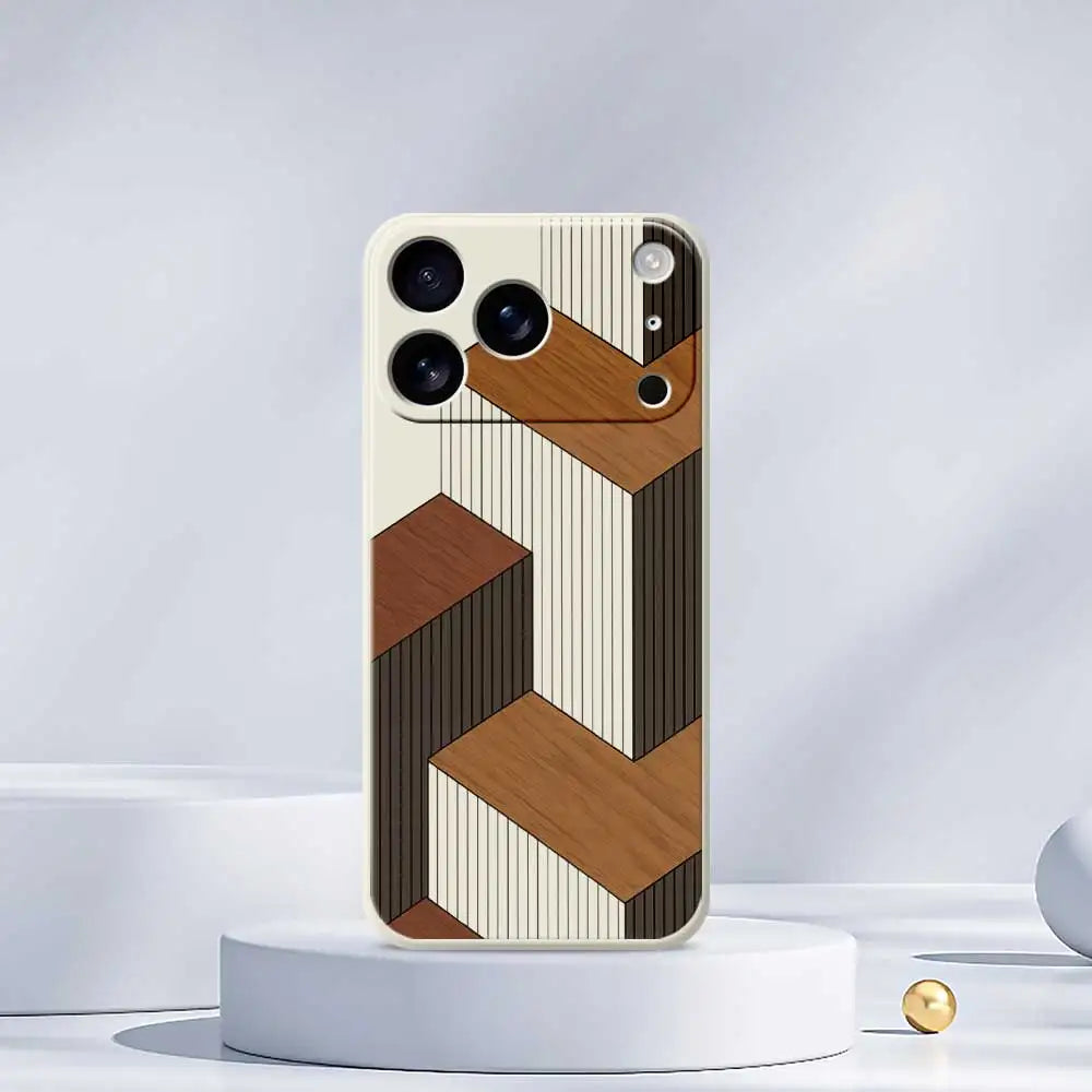 Geometrische Handyhülle aus Holz für das iPhone