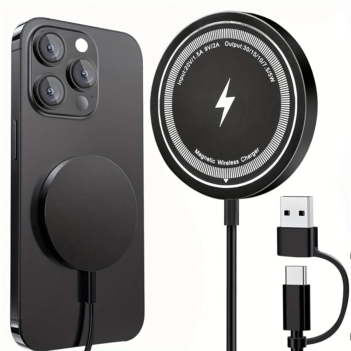 Kabelloses Ladegerät mit USB-A/USB-C und MagSafe