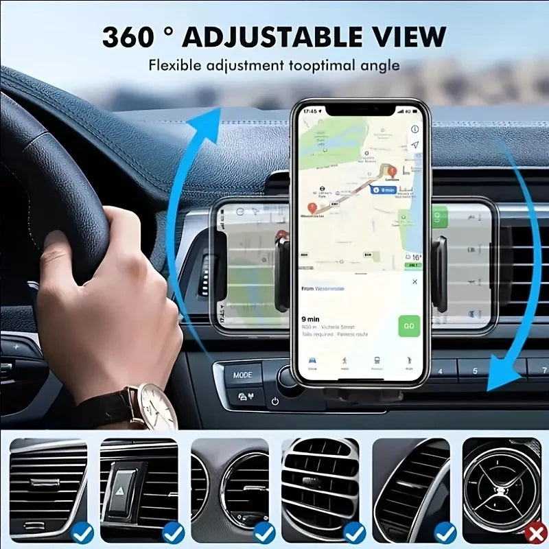 Support de téléphone à fixer dans la grille d'aération de la voiture