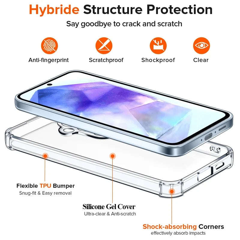 Silikonhülle mit Displayschutzfolie für die Samsung Galaxy A-Serie