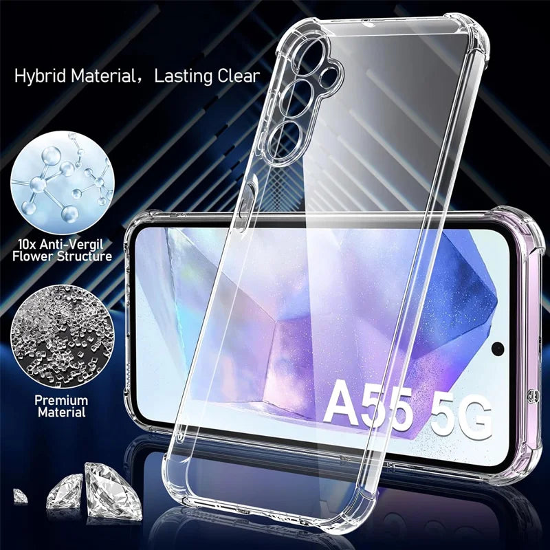 Silikonhülle mit Displayschutzfolie für die Samsung Galaxy A-Serie