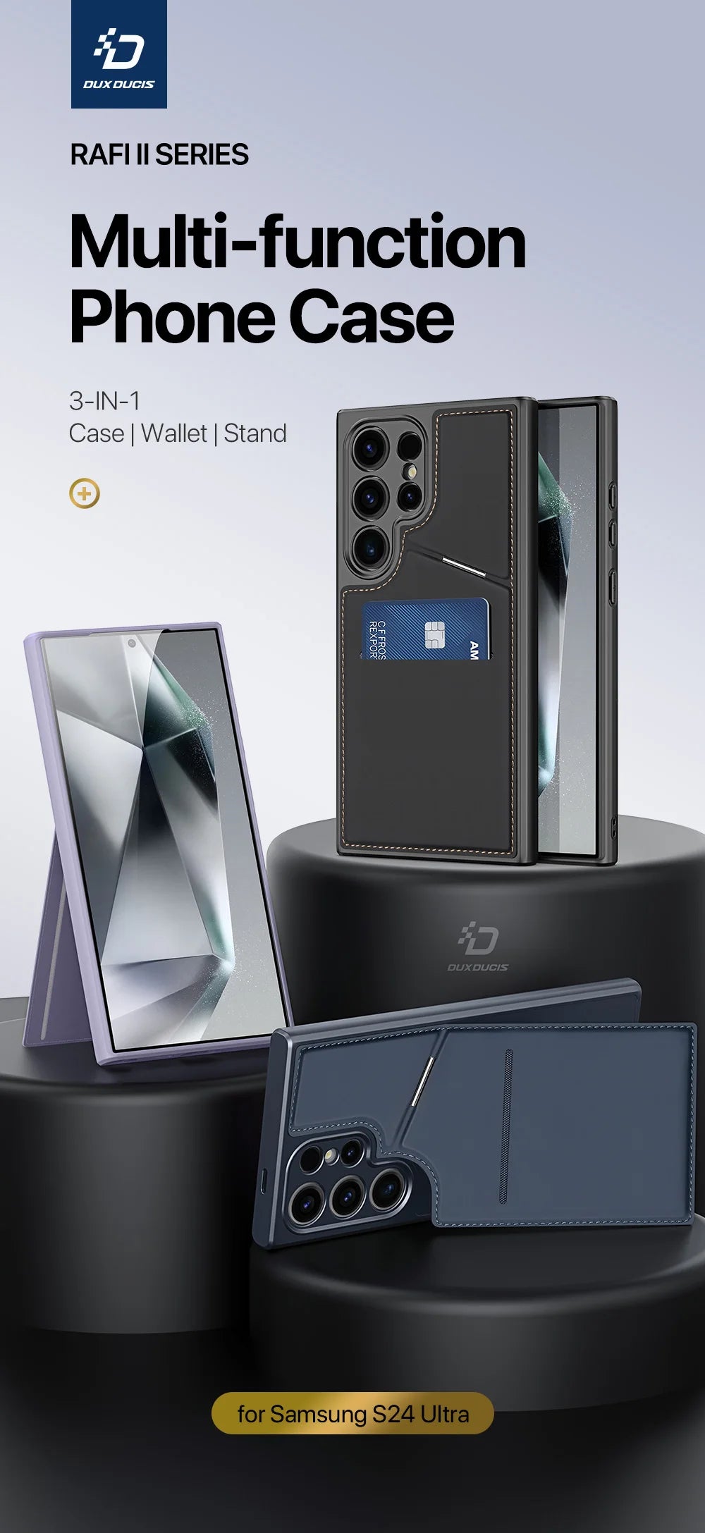 Magnethülle für das Samsung Galaxy S24 mit Ständer/Geldbörse