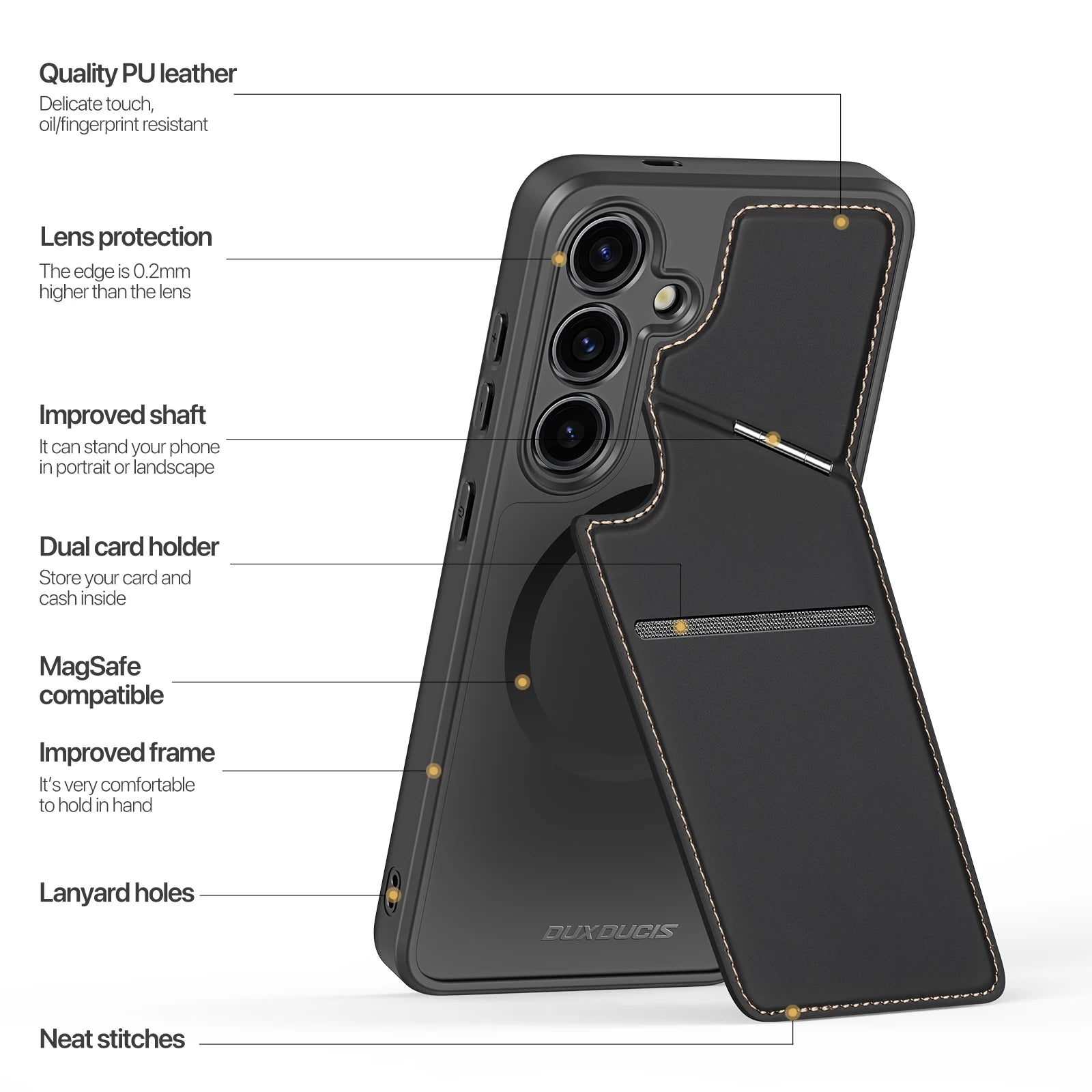 Magnethülle für das Samsung Galaxy S24 mit Ständer/Geldbörse